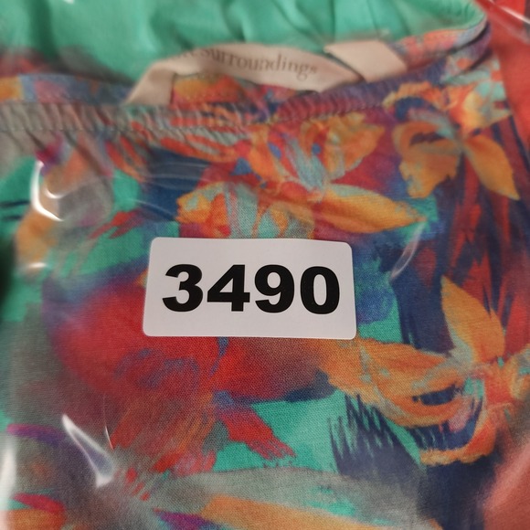 Soft Surroundings‎ Floral Print Kimono Top Oversized Turquoise Orange XL - Picture 8 of 8